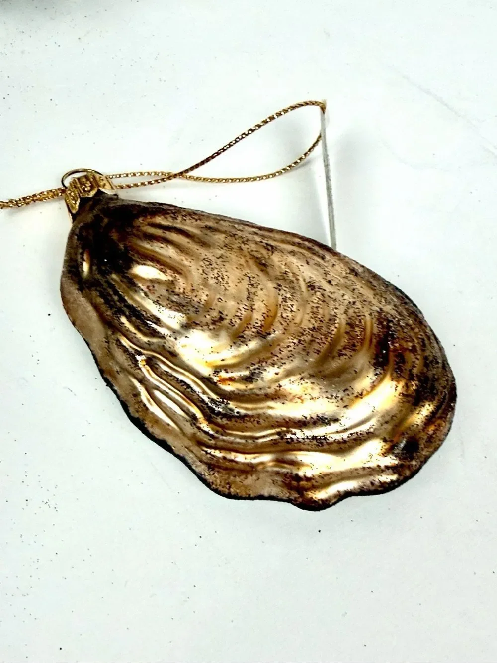 Sur La Table Oyster On The Half Shell  Glass Christmas Ornament made in Poland